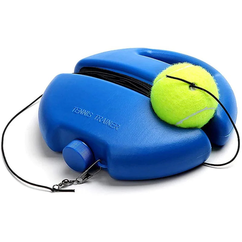 Portable Solo Tennis Trainer – Heavy-Duty Rebound Base with Elastic Cord and Training Ball