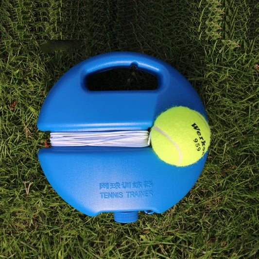 Portable Solo Tennis Trainer – Heavy-Duty Rebound Base with Elastic Cord and Training Ball