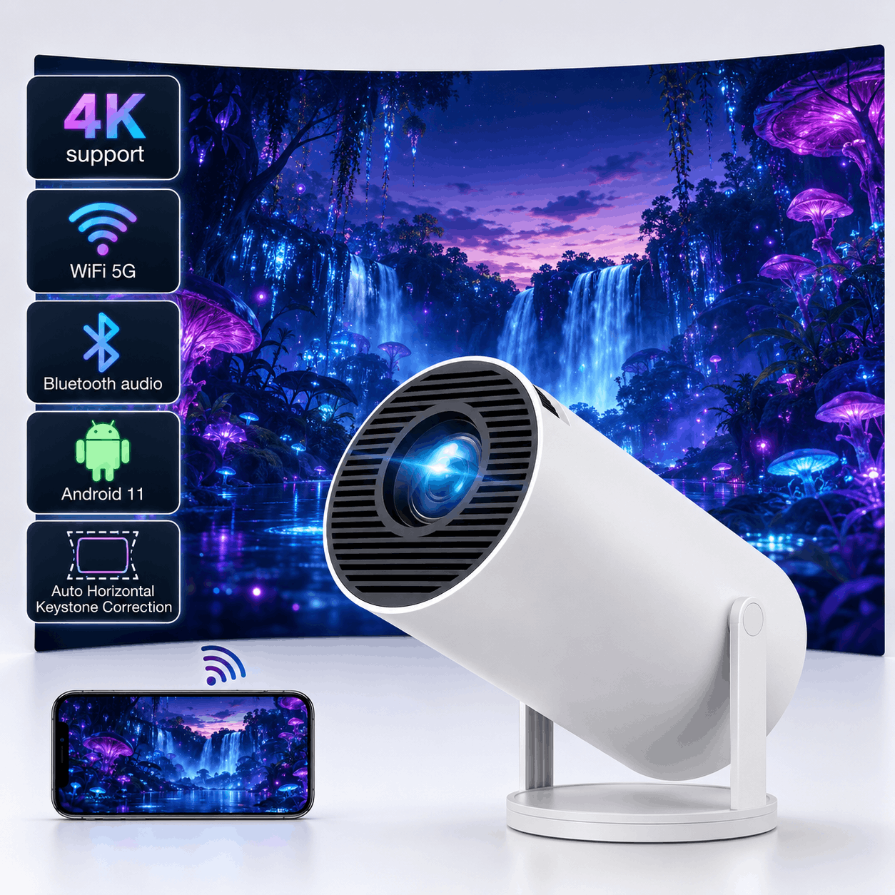 BarrelSmart HD Home Projector